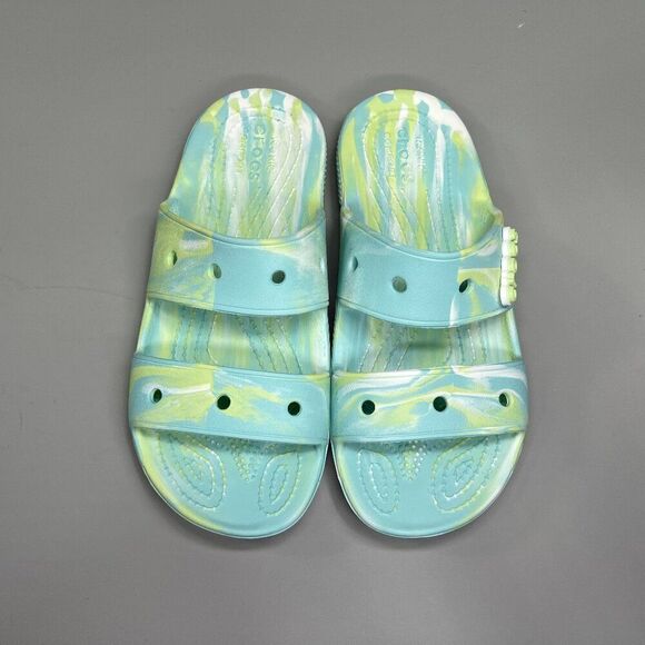Crocs Sandals Women's 7 Classic Tie Dye Two Strap Summer Beach Recovery Slides - Picture 3 of 10